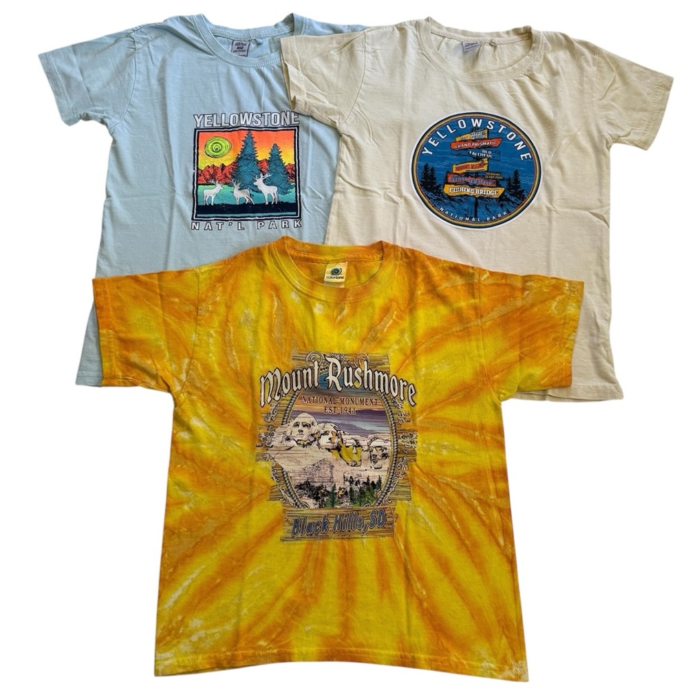 Bundle of 3 National Park T-Shirt Youth Girls Size Large & Small Yellowstone